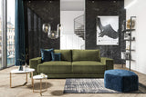 Milo Casa Canapé Velours Convertible, Gaia, 4 Places, Vert, 250x100x84