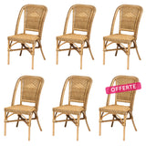 Rotin Design Black Friday Week: -47% Lot de 6 chaises Selva Miel en Osier