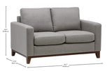 Marque Amazon - Rivet North End - Causeuse moderne à structure en bois visible, largeur 150 cm, Gris tissé