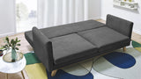 Bobochic TRIPLO Canapé 3 Places Convertible Gris Foncé, 216 x 105 x 76 cm