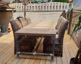 Cosywood moderne Table de style industriel solide Table de salle à manger Bois d'échafaudage Stigerwood vintage Table de jardin Table de conférence 4 Pers. Table 140 (L) x 95 (W) x 78 cm (H)