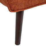 Marque Amazon - Rivet Jamie - Chaise d'appoint à accoudoirs bas, style années 1950, L 79 cm L, Orange brûlé