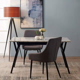 Versanora - Ashton rectangulaire à Manger Faux marbre Table- / Noir VNF-00079B