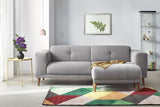 Bobochic LUNA Canapé de 3 places avec Pouf Gris Clair 225 x 93 x 77 cm