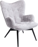 Kare Design Vicky Fauteuil de Salon en Velours Velours avec Structure en Bois foncé