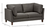 Marque Amazon - Rivet Midtown - canapé moderne à coussins amovibles, 174 cm, Charbon
