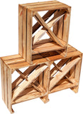 Kistenkolli Altes Land Étagère à vin Blanc/naturel 50 x 40 x 27 cm Caisse pour pommes Rangement de bouteilles Rangement pour journaux