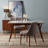 Versanora - Ashton rectangulaire à Manger Faux marbre Table- / Noyer VNF-00079W