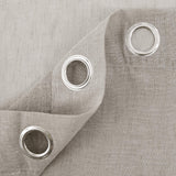 Doconovo Lot de 2 Rideaux Voilages Effet Lin à Oeillets pour Chambre 140x180 cm Lin