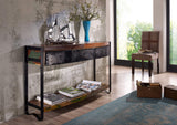 Console - Fer et bois massif recyclé laqué (multicolore) - INDUSTRIAL #42