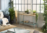 MACABANE HABY Table, Sapin, Bleu, 121X40X74,5
