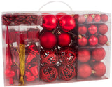 Brubaker - Boules de Noël & Pointe de Sapin - 101 Pièces/Coffret XXL - Décoration de Noël Traditionnelle - Rouge
