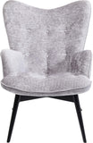 Kare Design Vicky Fauteuil de Salon en Velours Velours avec Structure en Bois foncé