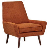Marque Amazon - Rivet Jamie - Chaise d'appoint à accoudoirs bas, style années 1950, L 79 cm L, Orange brûlé