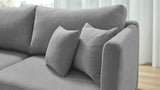 Bobochic TRIPLO Canapé 3 Places Convertible Gris Clair, 216 x 105 x 76 cm