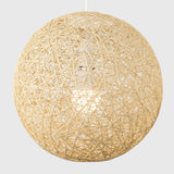 MiniSun Abat Jour Moderne pour Suspension. Ballon de 30 cm en Osier Tressé Crème. Adapte pour Douille de 42 mm avec bague de réduction pour douille de 28 mm