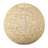 MiniSun Abat Jour Moderne pour Suspension. Ballon de 30 cm en Osier Tressé Crème. Adapte pour Douille de 42 mm avec bague de réduction pour douille de 28 mm
