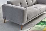 Bobochic LUNA Canapé de 3 places avec Pouf Gris Clair 225 x 93 x 77 cm
