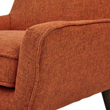 Marque Amazon - Rivet Jamie - Chaise d'appoint à accoudoirs bas, style années 1950, L 79 cm L, Orange brûlé