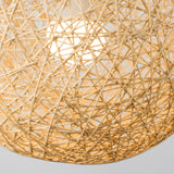 MiniSun Abat Jour Moderne pour Suspension. Ballon de 30 cm en Osier Tressé Crème. Adapte pour Douille de 42 mm avec bague de réduction pour douille de 28 mm