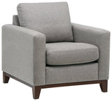 Marque Amazon - Rivet North End - Fauteuil d'appoint moderne à structure en bois visible, Gris tissé