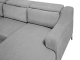 Canapé d'angle en Velours Gris Clair GLOSLI