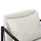 [en.casa] Fauteuil avec accoudoirs - Armature en Fer - Housse de Textile - Sable