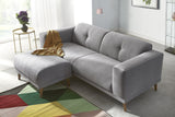 Bobochic LUNA Canapé de 3 places avec Pouf Gris Clair 225 x 93 x 77 cm
