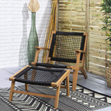 Alice's Garden - Fauteuil Relax - Puno - Eucalyptus FSC, Corde Noire, avec Repose-Pieds