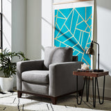Marque Amazon - Rivet North End - Fauteuil d'appoint moderne à structure en bois visible, Gris tissé